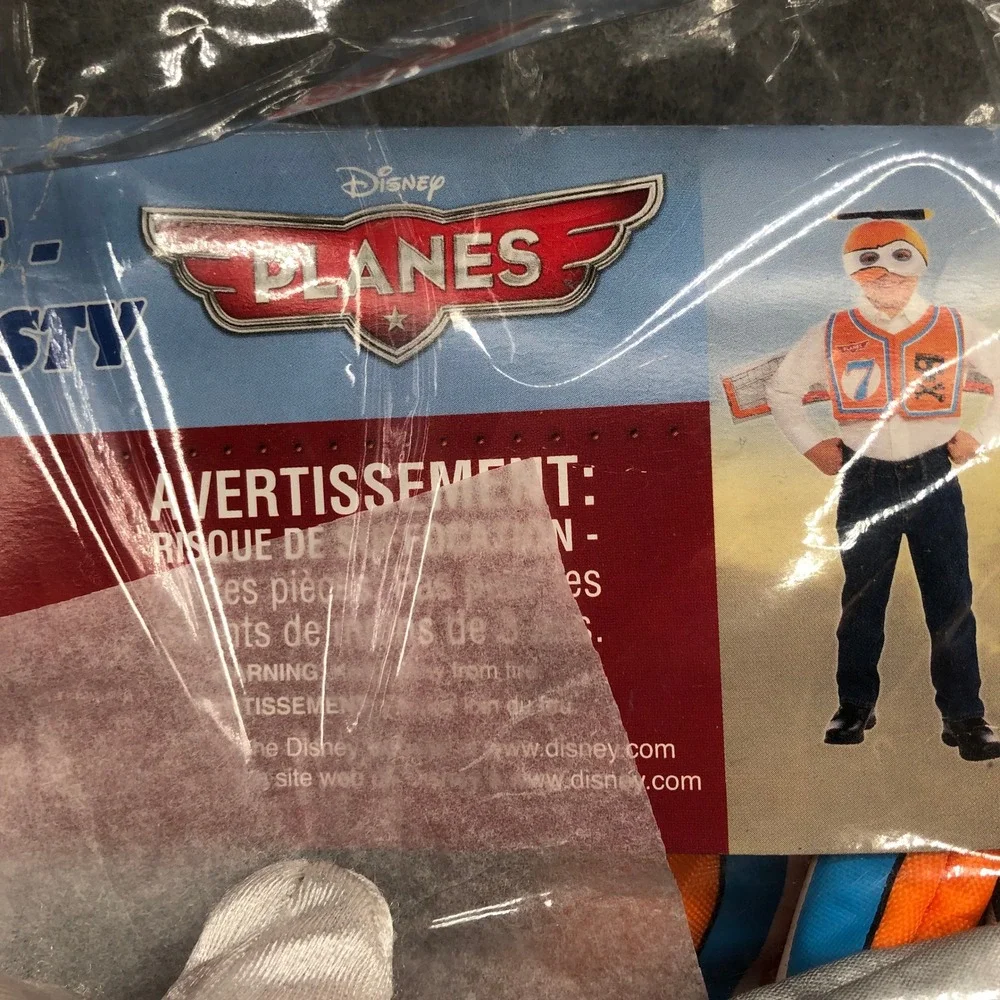 NEW Disney Planes Dusty Costume Boys Size Small 4T 5T 6 Orange White Halloween